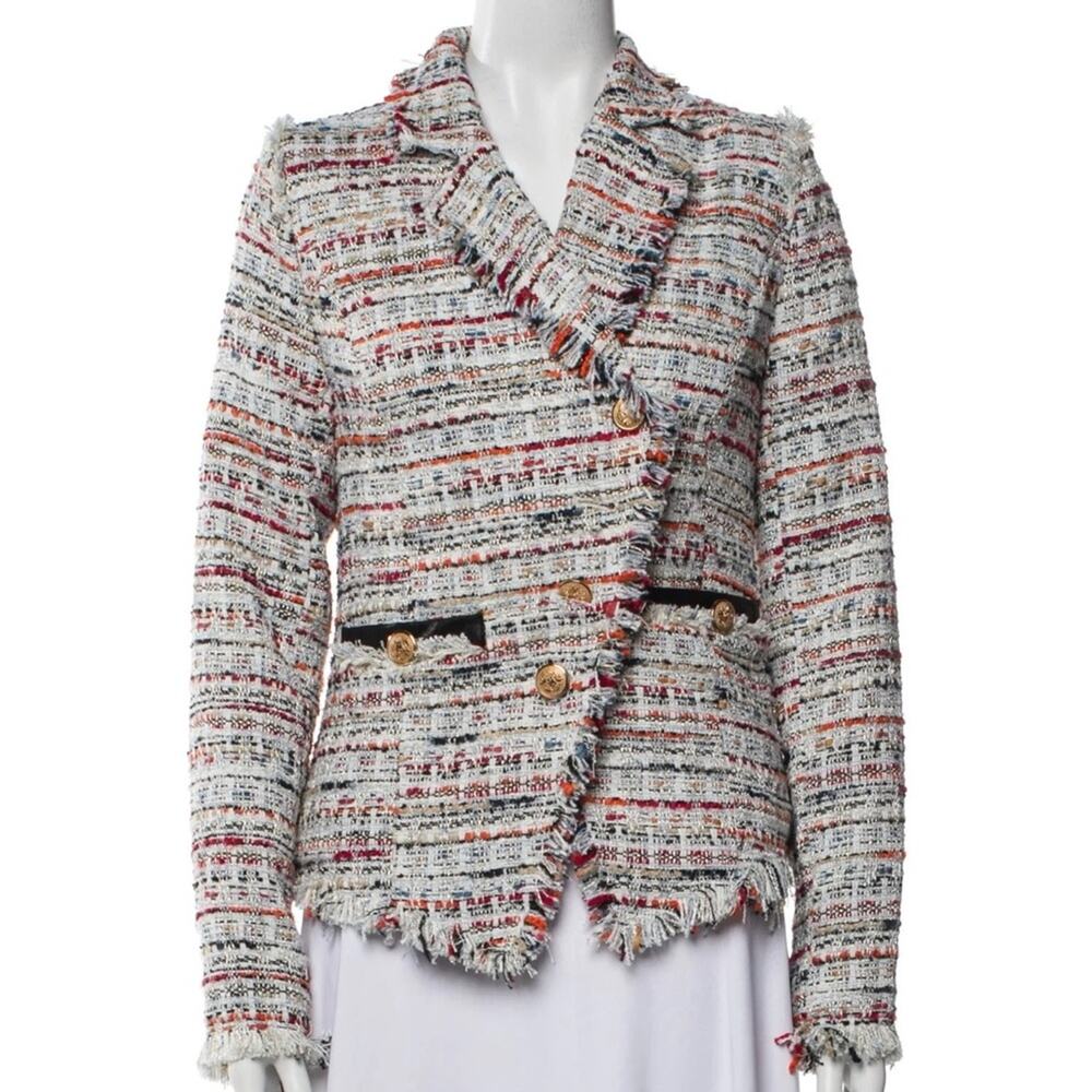 Walter Baker Fanta Tweed Jacket Blue Multicolor Size Large Style W30324
